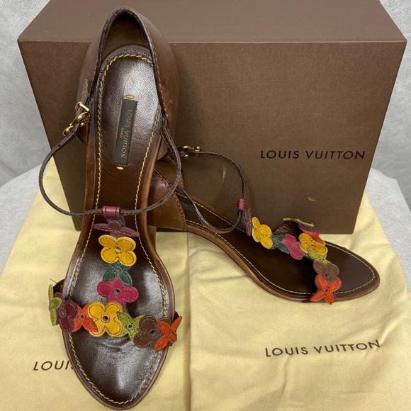 Louis Vuitton Shoes - Louis Vuitton t-strap sandal high heel AUTHENTIC